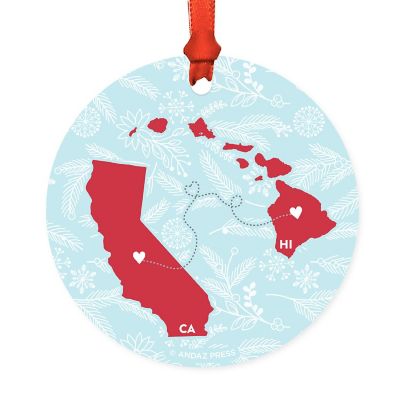 Round Keepsake Ornament, CA &amp; HI Image 1