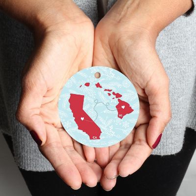 Round Keepsake Ornament, CA &amp; HI Image 2