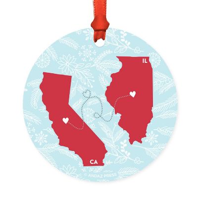 Round Keepsake Ornament, CA &amp; IL Image 2