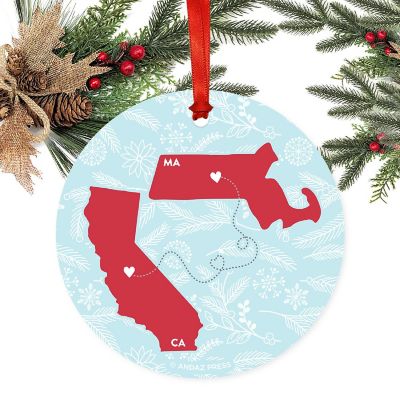 Round Keepsake Ornament, CA &amp; MA Image 1