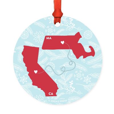 Round Keepsake Ornament, CA &amp; MA Image 1