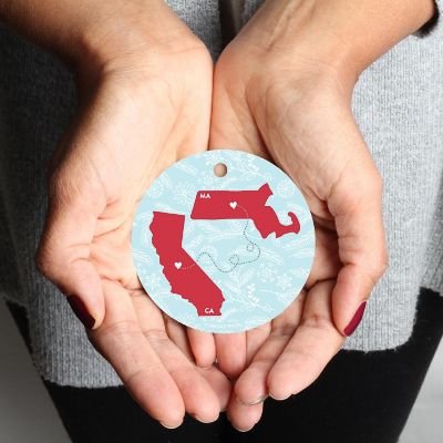Round Keepsake Ornament, CA &amp; MA Image 2
