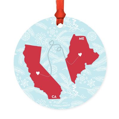 Round Keepsake Ornament, CA &amp; ME Image 2