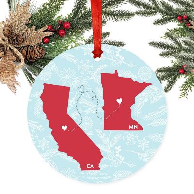 Round Keepsake Ornament, CA &amp; MN Image 1