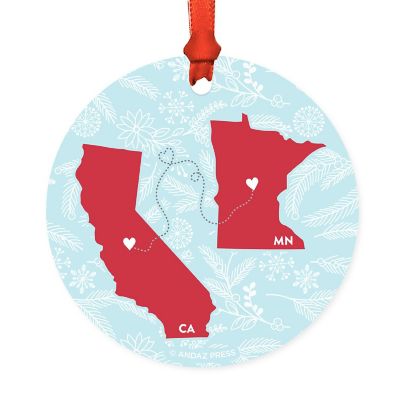 Round Keepsake Ornament, CA &amp; MN Image 1