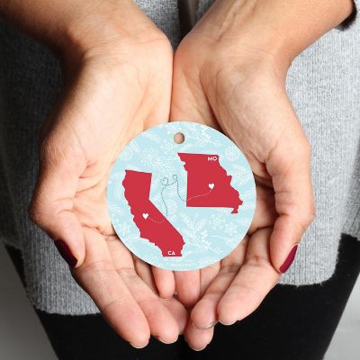 Round Keepsake Ornament, CA &amp; MO Image 1