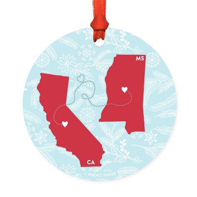Round Keepsake Ornament, CA &amp; MS Image 1