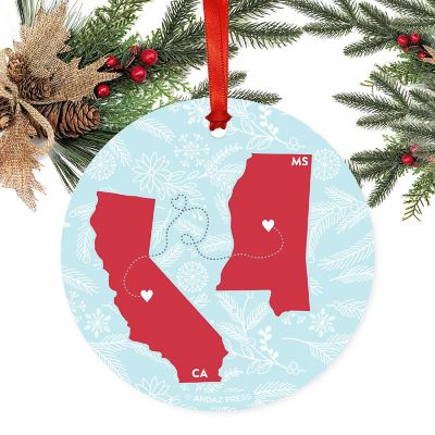 Round Keepsake Ornament, CA &amp; MS Image 1