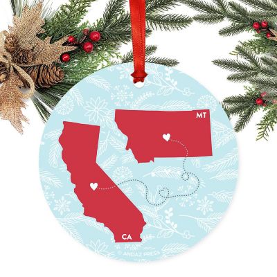 Round Keepsake Ornament, CA &amp; MT Image 1
