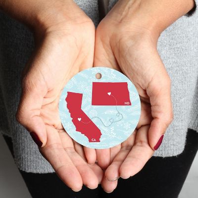 Round Keepsake Ornament, CA &amp; ND Image 1