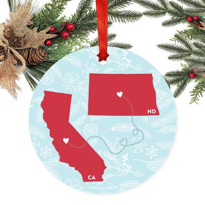 Round Keepsake Ornament, CA &amp; ND Image 2