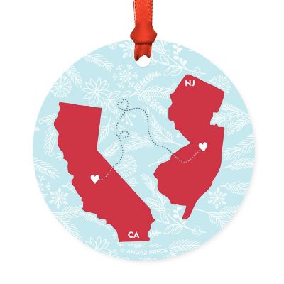 Round Keepsake Ornament, CA &amp; NJ Image 1