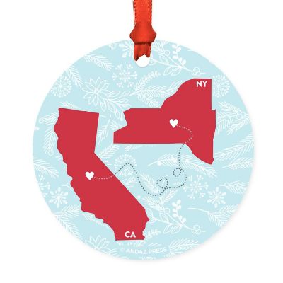Round Keepsake Ornament, CA &amp; NY Image 2