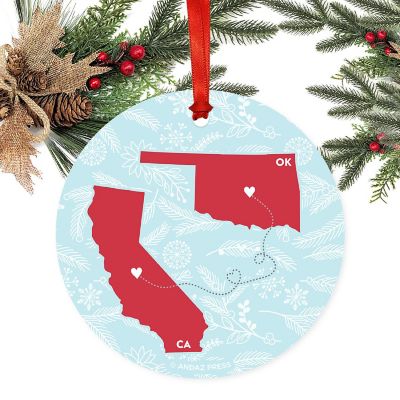 Round Keepsake Ornament, CA &amp; OK Image 1