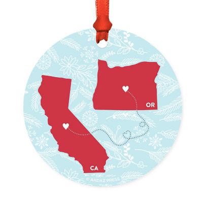 Round Keepsake Ornament, CA &amp; OR Image 1