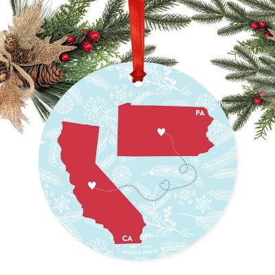 Round Keepsake Ornament, CA &amp; PA Image 1
