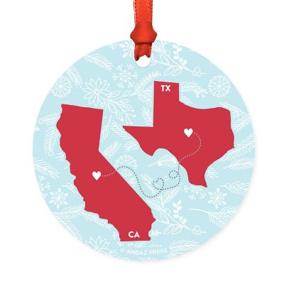 Round Keepsake Ornament, CA &amp; TX Image 1