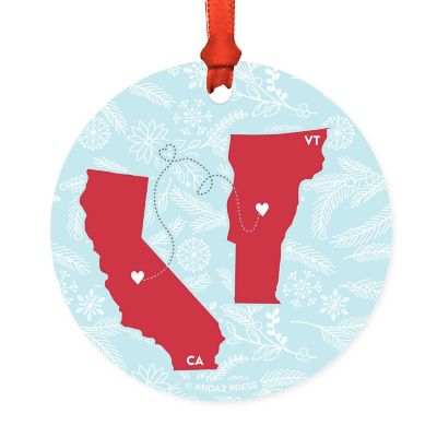 Round Keepsake Ornament, CA &amp; VT Image 2
