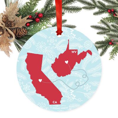 Round Keepsake Ornament, CA &amp; WV Image 1