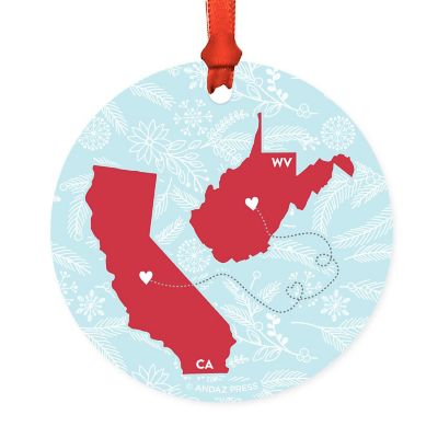 Round Keepsake Ornament, CA &amp; WV Image 1