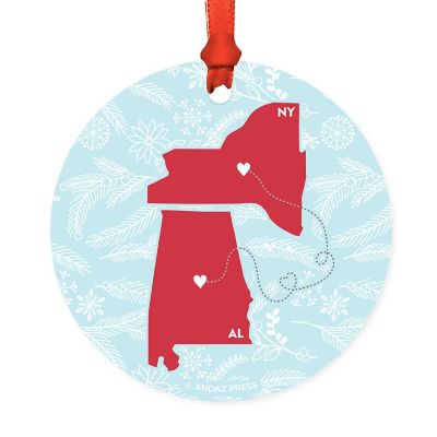 Round Keepsake Ornament, NY &amp; AL Image 1