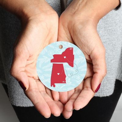 Round Keepsake Ornament, NY &amp; AL Image 1