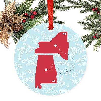Round Keepsake Ornament, NY &amp; AL Image 2