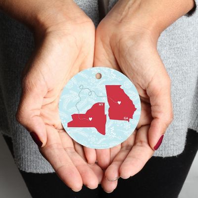 Round Keepsake Ornament, NY &amp; GA Image 1