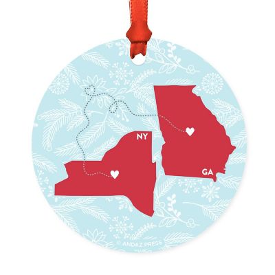 Round Keepsake Ornament, NY &amp; GA Image 1