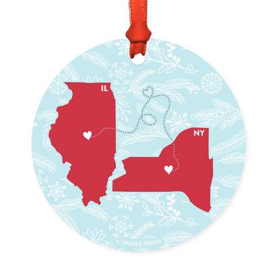 Round Keepsake Ornament, NY &amp; IL Image 2