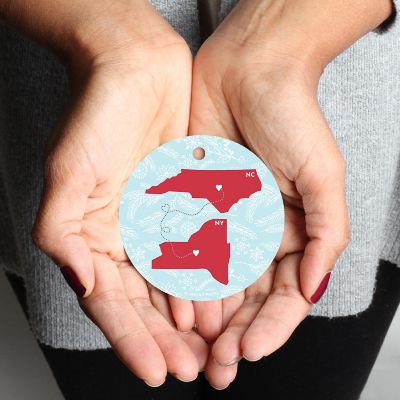 Round Keepsake Ornament, NY &amp; NC Image 2