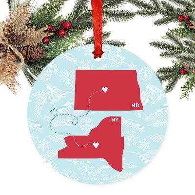 Round Keepsake Ornament, NY &amp; ND Image 1