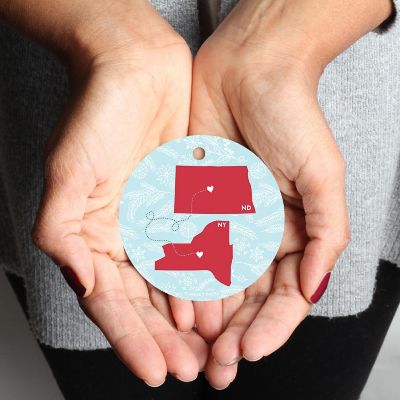 Round Keepsake Ornament, NY &amp; ND Image 2