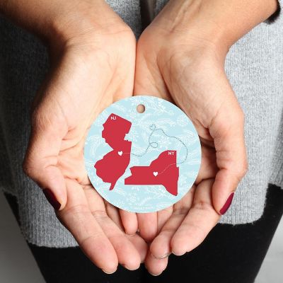 Round Keepsake Ornament, NY &amp; NJ Image 1