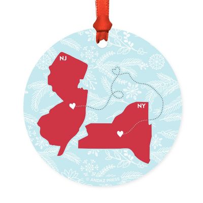 Round Keepsake Ornament, NY &amp; NJ Image 1