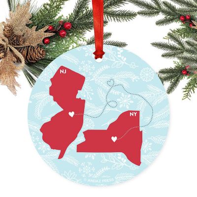 Round Keepsake Ornament, NY &amp; NJ Image 2