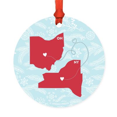 Round Keepsake Ornament, NY &amp; OH Image 1