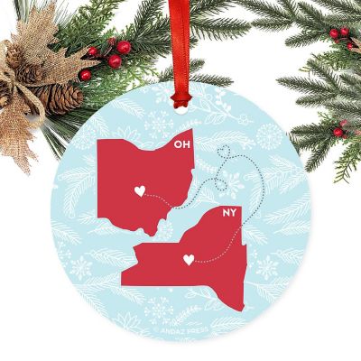 Round Keepsake Ornament, NY &amp; OH Image 1