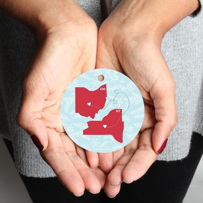 Round Keepsake Ornament, NY &amp; OH Image 2