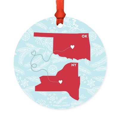 Round Keepsake Ornament, NY &amp; OK Image 1