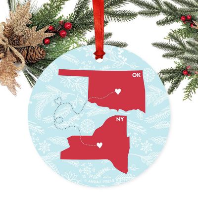 Round Keepsake Ornament, NY &amp; OK Image 1