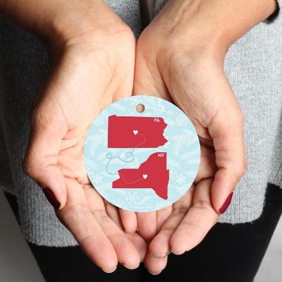 Round Keepsake Ornament, NY &amp; PA Image 1