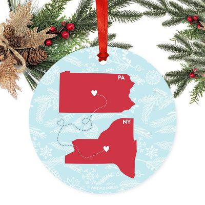 Round Keepsake Ornament, NY &amp; PA Image 1