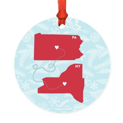 Round Keepsake Ornament, NY &amp; PA Image 2