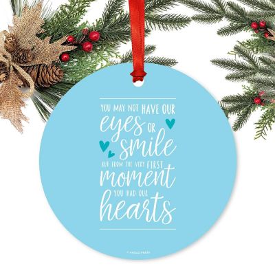 Round Metal Adoption Boy Ornament Image 1