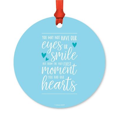 Round Metal Adoption Boy Ornament Image 1