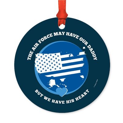 Round Metal Air Force Daddy Ornament Image 1