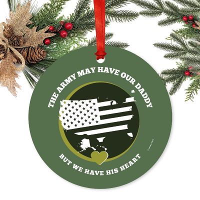 Round Metal Army Daddy Ornament Image 1