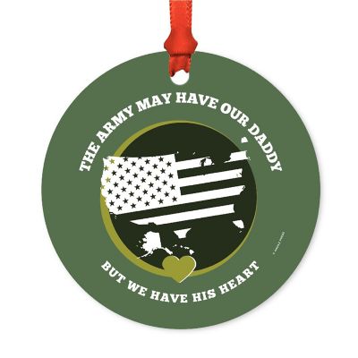 Round Metal Army Daddy Ornament Image 1
