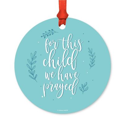 Round Metal Child Prayed Boy Ornament Image 1